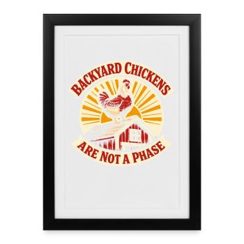 Chickens In The Garden Lifestyle Chicken - Framed poster (27 × 37 cm) - black - Front