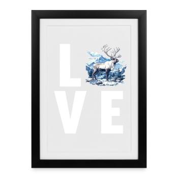 Reindeer Reindeer - Framed poster (27 × 37 cm) - black - Front