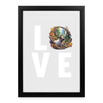 Reindeer Reindeer - Framed poster (27 × 37 cm) - black - Front