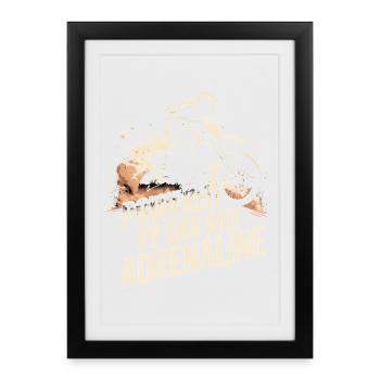 Motocross propulsé par l’essence et l’adrénaline - Affiche encadrée (27 × 37 cm) - noir - Devant