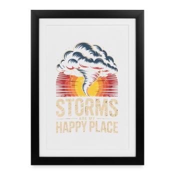Les tempêtes sont mon endroit heureux - Affiche encadrée (27 × 37 cm) - noir - Devant