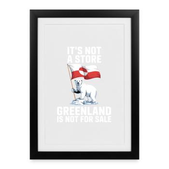 Le Groenland n’est pas à vendre - Affiche encadrée (27 × 37 cm) - noir - Devant