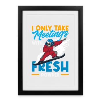 Snowboarding Snowboard Meeting Chairlift - Framed poster (27 × 37 cm) - black - Front