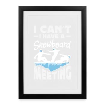 Snowboarding Snowboard Meeting Chairlift - Framed poster (27 × 37 cm) - black - Front