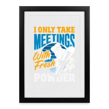 Snowboarding Snowboard Meeting Chairlift - Framed poster (27 × 37 cm) - black - Front