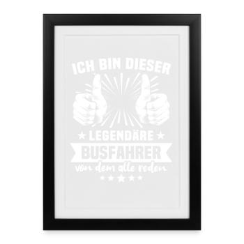 Légende du chauffeur de bus - Affiche encadrée (27 × 37 cm) - noir - Devant