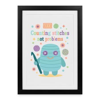 Compter les mailles sans problème Drôle d’amoureuse du crochet - Affiche encadrée (27 × 37 cm) - noir - Devant