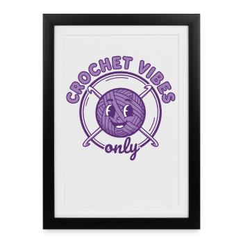 Vibrons au crochet : seulement des vibrons drôles pour amateurs de crochet - Affiche encadrée (27 × 37 cm) - noir - Devant