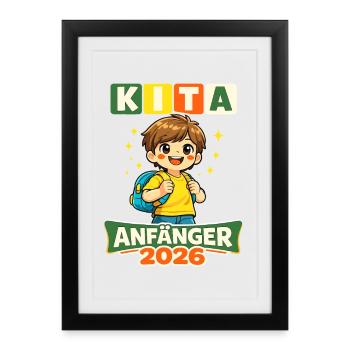 Kita beginner 2026 – first year of daycare - Framed poster (27 × 37 cm) - black - Front