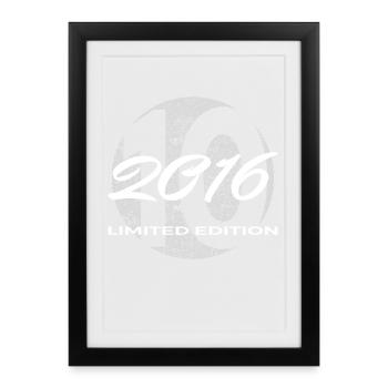 10e anniversaire 2016 cadeau garçons et filles - Affiche encadrée (27 × 37 cm) - noir - Devant
