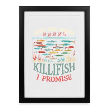 Carpe dentée Killfish Carpe dentée Carpe à dents - Affiche encadrée (27 × 37 cm) - noir - Devant