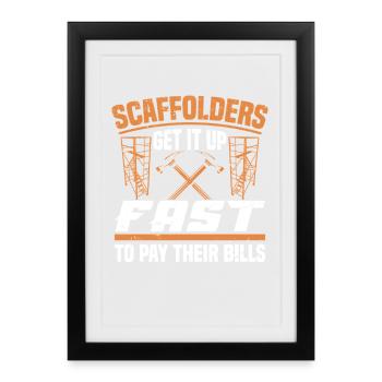  Scaffold Installer Set Platform Construction - Framed poster (27 × 37 cm) - black - Front