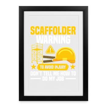  Scaffolding Planks Construction Worker Scaffold - Framed poster (27 × 37 cm) - black - Front