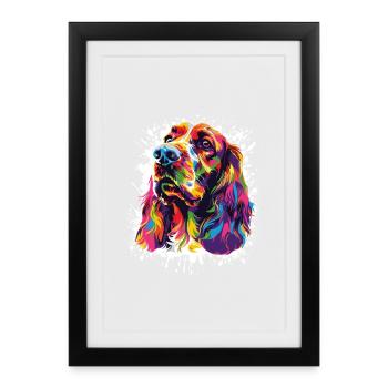 Dog Portrait Splash Dog Portrait - Framed poster (27 × 37 cm) - black - Front