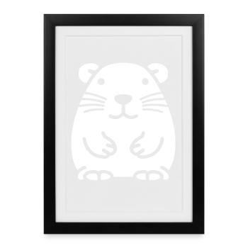 wombat - Framed poster (27 × 37 cm) - black - Front
