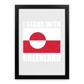 I Stand With Greenland Is Not For Sale - Framed poster (27 × 37 cm) - black - Front