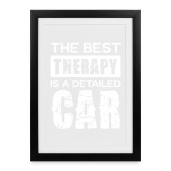 Best Car Detail Typography - Gerahmtes Poster (27 × 37 cm) - Schwarz - Vorne