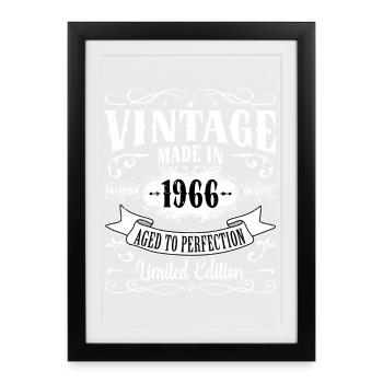 Millésime 1966 vieilli à la perfection - Affiche encadrée (27 × 37 cm) - noir - Devant