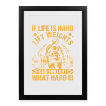 Motivation fitness Bodybuilder Découvrez ce que c’est difficile - Affiche encadrée (27 × 37 cm) - noir - Devant