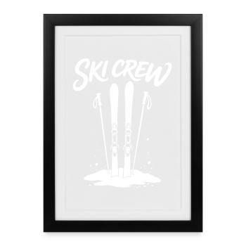 SKI CREW Winter holiday and après-ski outfit - Framed poster (27 × 37 cm) - black - Front