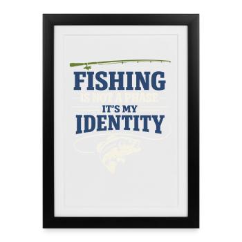 Mode de vie de pêche pêcheur pour les poissons à vie - Affiche encadrée (27 × 37 cm) - noir - Devant
