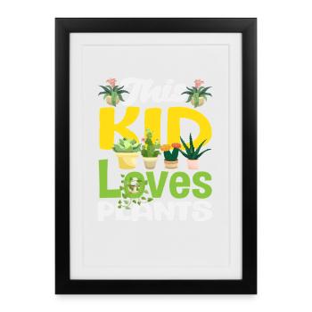 Pflanzenliebhaber Ce gamin adore les plantes jardinier - Affiche encadrée (27 × 37 cm) - noir - Devant