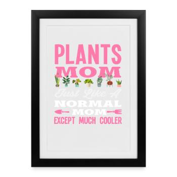 Plantes Maman Amoureuse des plantes Jardinière - Affiche encadrée (27 × 37 cm) - noir - Devant