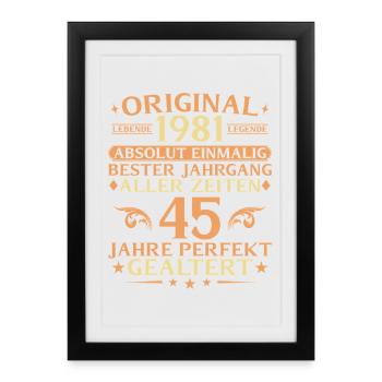 45 years perfectly aged vintage 1981 - Framed poster (27 × 37 cm) - black - Front