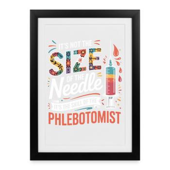 Size doesn't count: phlebotomist art - Framed poster (27 × 37 cm) - black - Front
