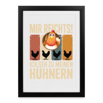 I've had enough - I'm going to my chickens - Framed poster (27 × 37 cm) - black - Front
