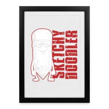 Doodle Doodle Drawing Sketchy Doodler - Framed poster (27 × 37 cm) - black - Front