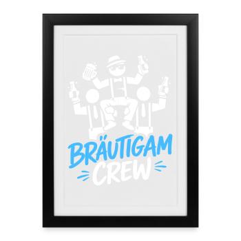 Enterrement de vie de garçon T-shirt hommes Grondement de fête de garçon - Affiche encadrée (27 × 37 cm) - noir - Devant