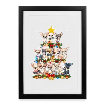 Chihuahua Chihuahueño Christmas - Framed poster (27 × 37 cm) - black - Front