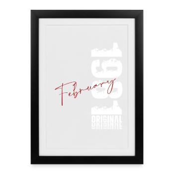 45. Geburtstag Februar 1981 Original Jahrgang - Gerahmtes Poster (27 × 37 cm) - Schwarz - Vorne