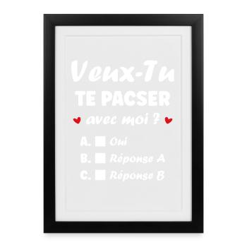 Do you want to enter into a civil partnership? Romantic Quiz - Framed poster (27 × 37 cm) - black - Front