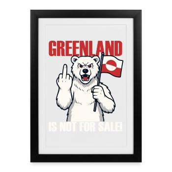 Le Groenland n’est pas à vendre - Affiche encadrée (27 × 37 cm) - noir - Devant