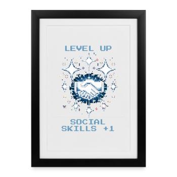 Niveau de compétences sociales | Travail social - Affiche encadrée (27 × 37 cm) - noir - Devant