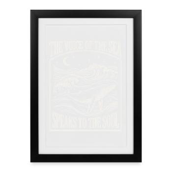 Marine Life Aesthetic Whale - Ocean Art - Framed poster (27 × 37 cm) - black - Front