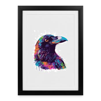 Raven Animal Bird - Framed poster (27 × 37 cm) - black - Front