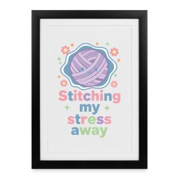 Coudre mon stress pour chasser mon drôle d’amant du crochet - Affiche encadrée (27 × 37 cm) - noir - Devant