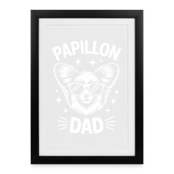 Papillon Sayings Dogs Funny Papillon Gift - Framed poster (27 × 37 cm) - black - Front