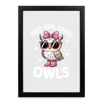 Paroles de la chouette Cadeau drôle de chouettes - Affiche encadrée (27 × 37 cm) - noir - Devant
