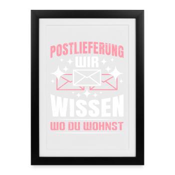 Facteurs POST-VIE, NOUS SAVONS OÙ TU HABITES - Affiche encadrée (27 × 37 cm) - noir - Devant