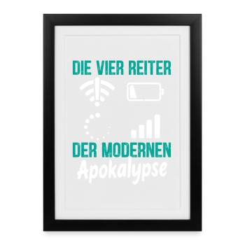 Nerd LES QUATRE CAVALIERS MODERNES DE L’APOCALYPSE - Affiche encadrée (27 × 37 cm) - noir - Devant