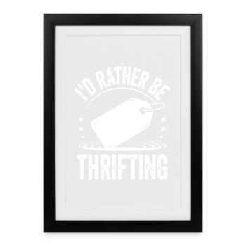 Étiquette d’occasion Style graphique vintage - Affiche encadrée (27 × 37 cm) - noir - Devant