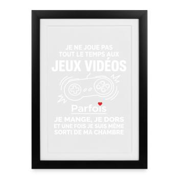 Video Game Addict Gift Idea for Teen Gamer - Framed poster (27 × 37 cm) - black - Front