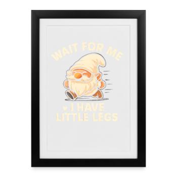 Nain nain dit un mème humoristique drôle, drôle, drôle - Affiche encadrée (27 × 37 cm) - noir - Devant