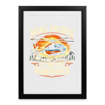 Helicopter pilot Helicopter pilot - Framed poster (27 × 37 cm) - black - Front