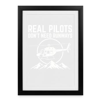 Helicopter pilot Helicopter pilot - Framed poster (27 × 37 cm) - black - Front