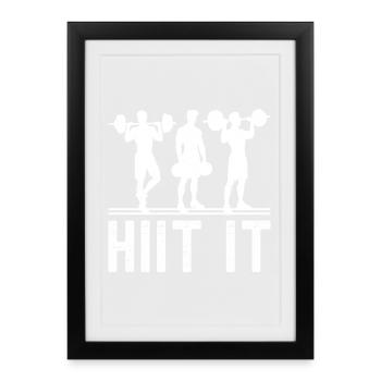 Accros à la salle de sport, Hiit It Calisthenics Fitness - Affiche encadrée (27 × 37 cm) - noir - Devant